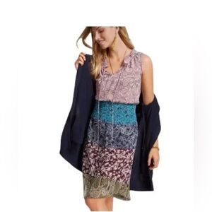 CAbi Multicolor Whimsical Paisley Midi Dress Fairycore Cottagecore XS NWT